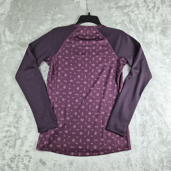 Patagonia Top Womens Small Burgundy Patterned Capalene Midweight Base Layer - Picture 2 of 13